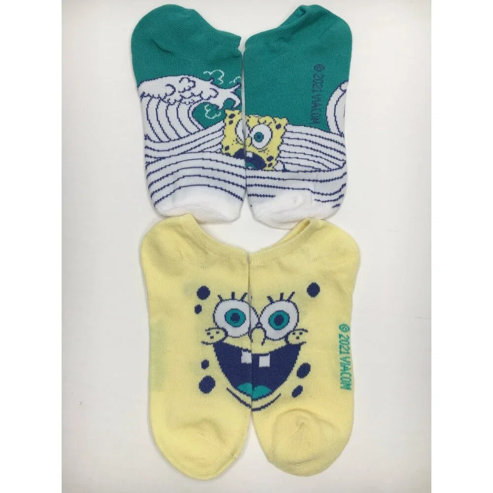 Spongebob Squarepants Women's No Show Socks 5 Pairs Patrick Plankton